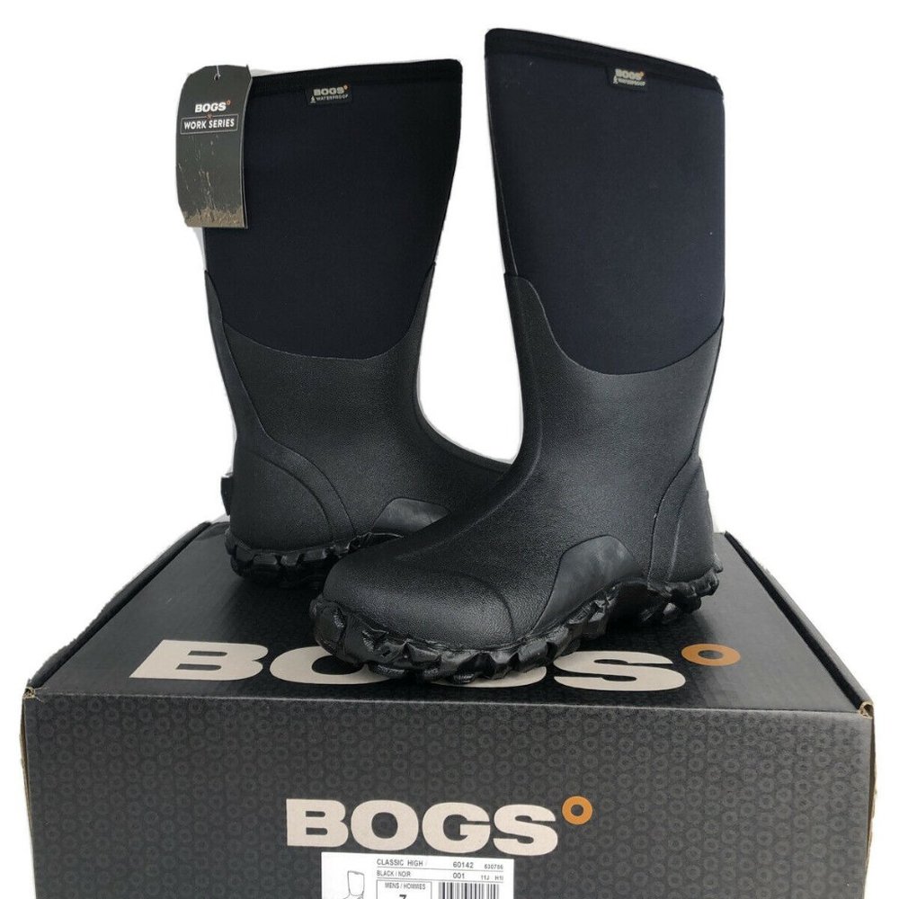 Bogs Classic High Black Rain  Boots Mens Size 7